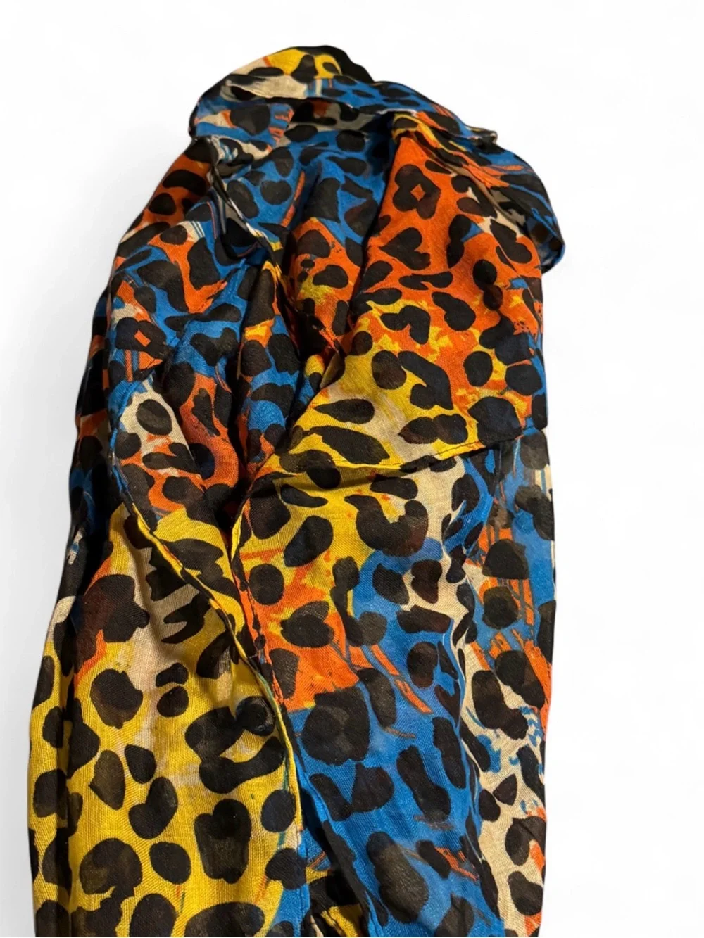 Vibrant Multi-Color Leopard Print Scarf